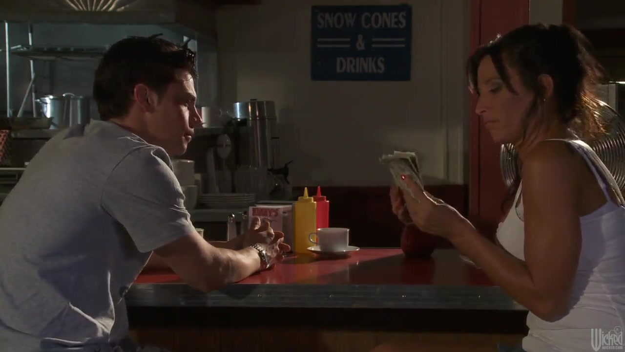 Lonely MILF Lezley Zen has sex at a local bar