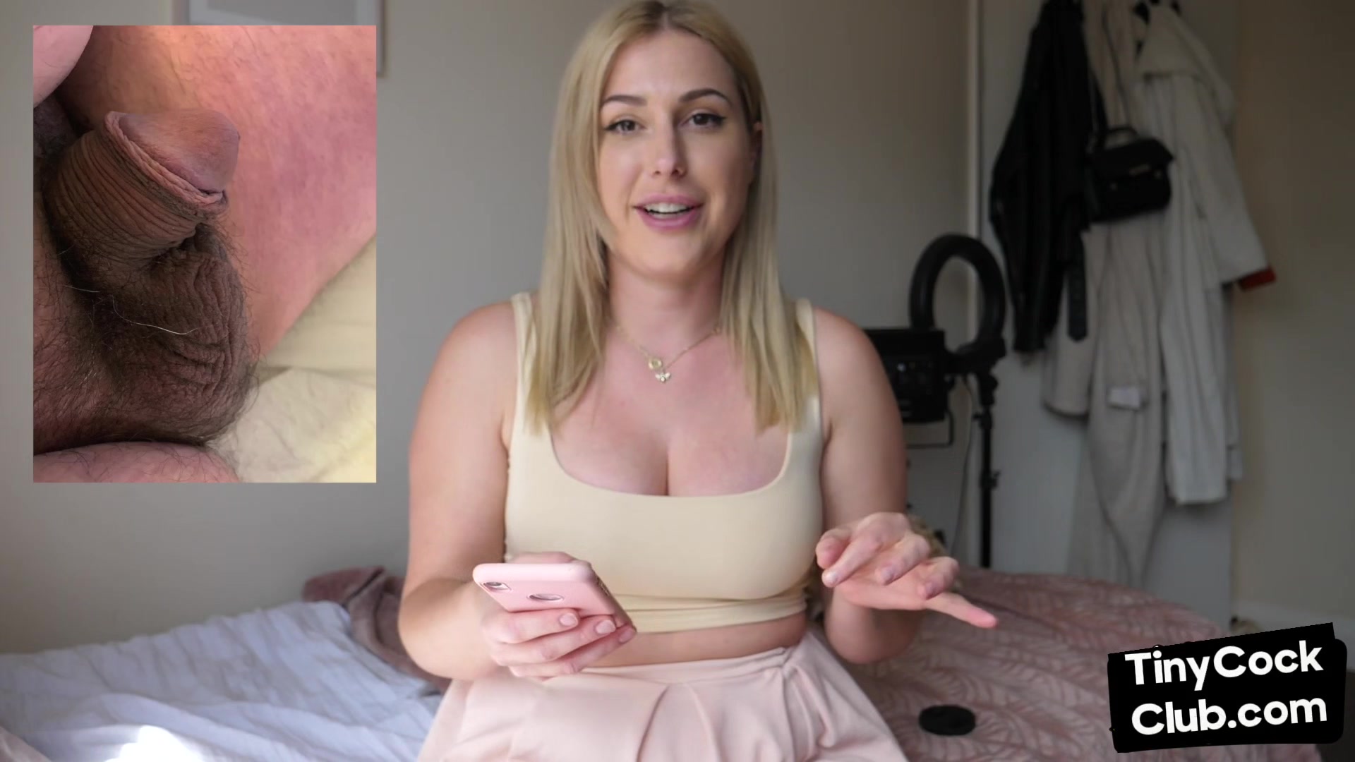 SPH solo busty babe talking dirty about small poor dickies