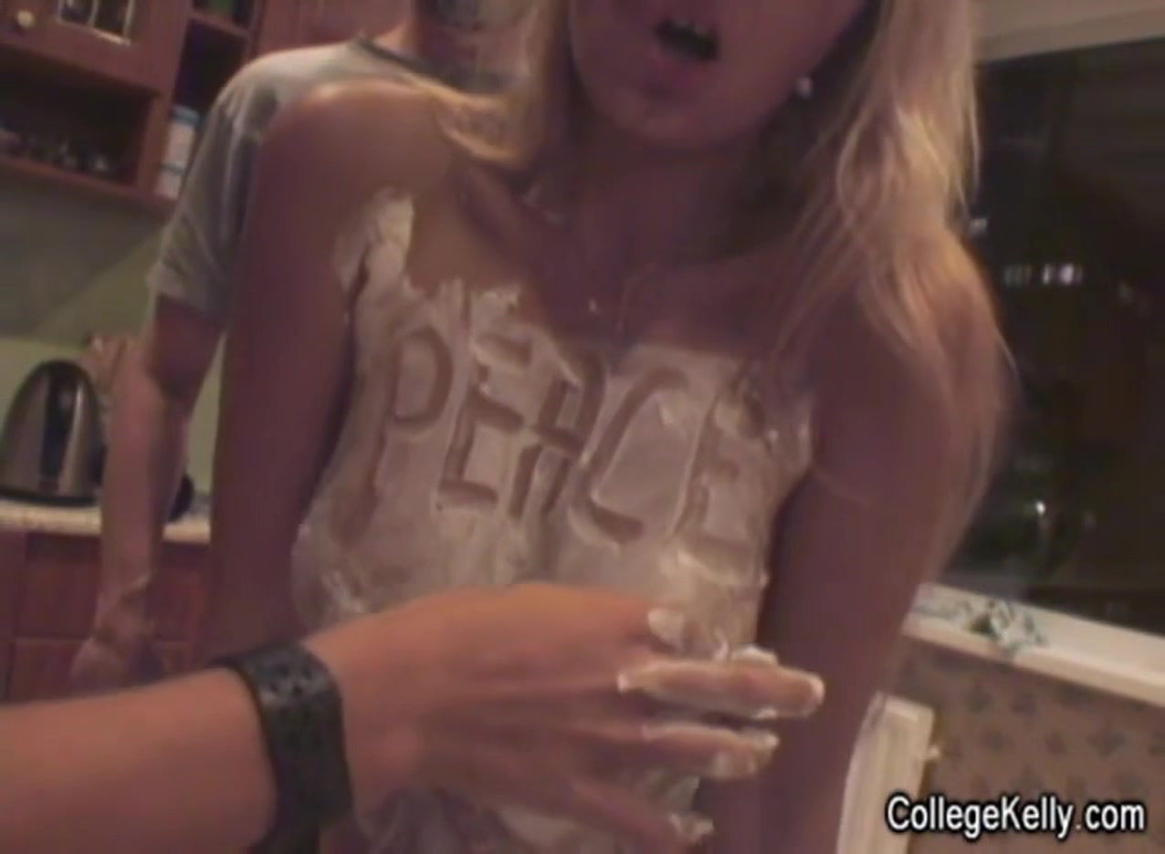 Cake covered naked teen 18+ indulges food fetish