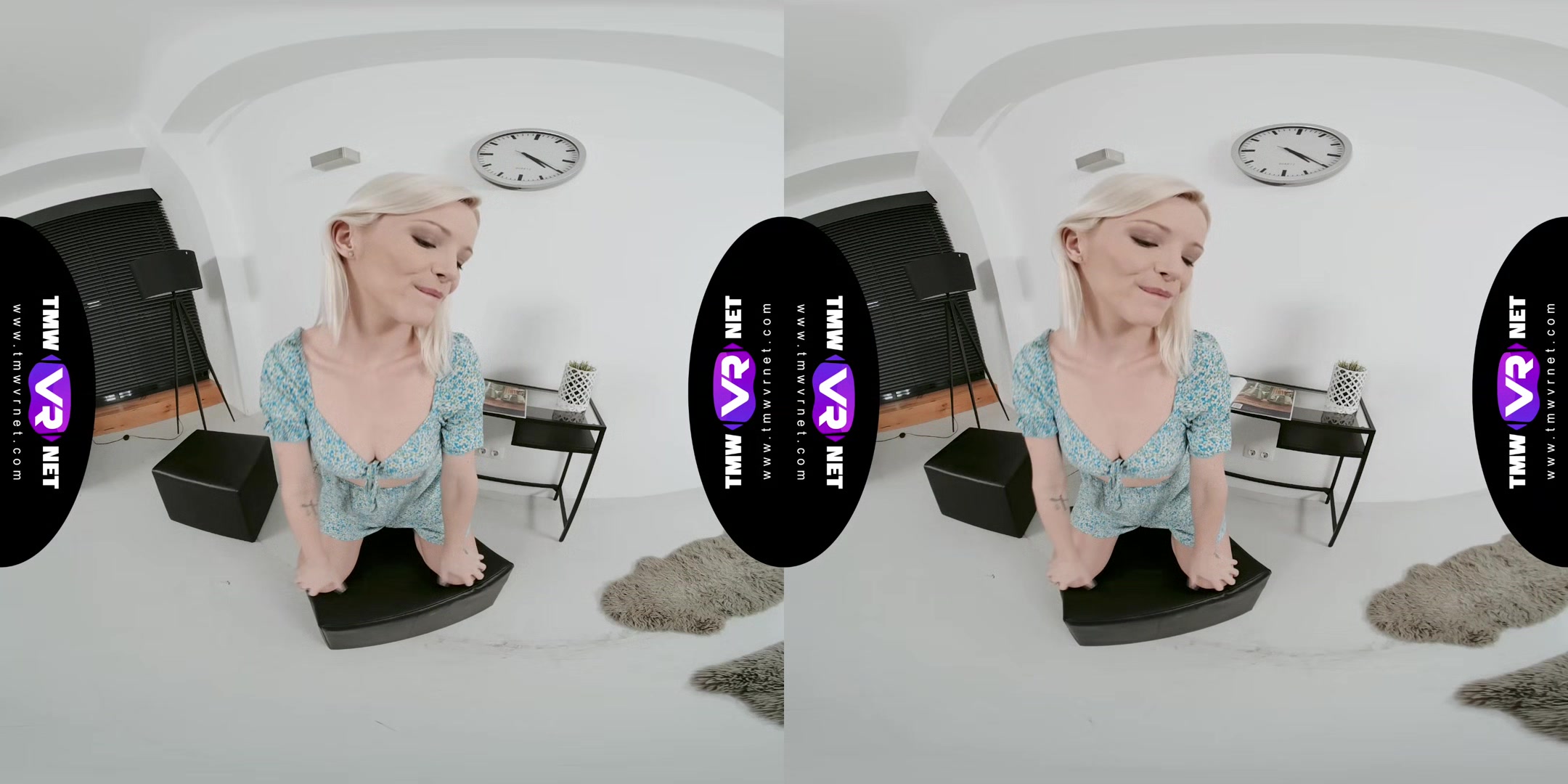 Blonde orgasms at the table