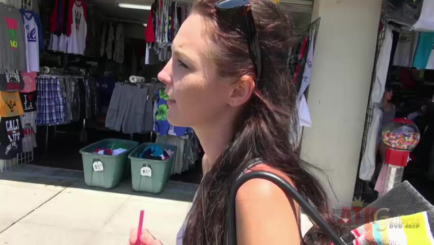 ATKGirlfriends video: Ashley Stone stripping to her bikini and laying in the California sun.