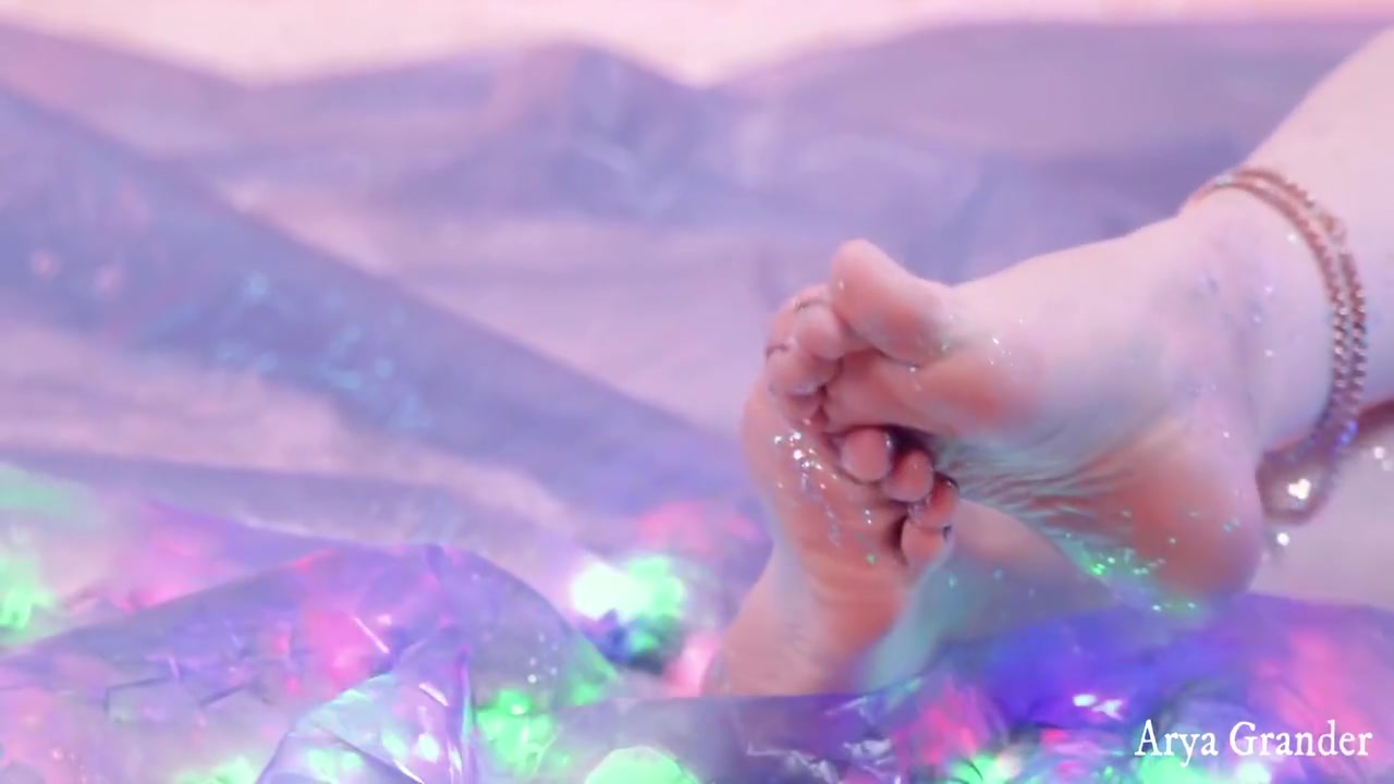 Shiny Glitter Feet Video, Close Up 6 Min