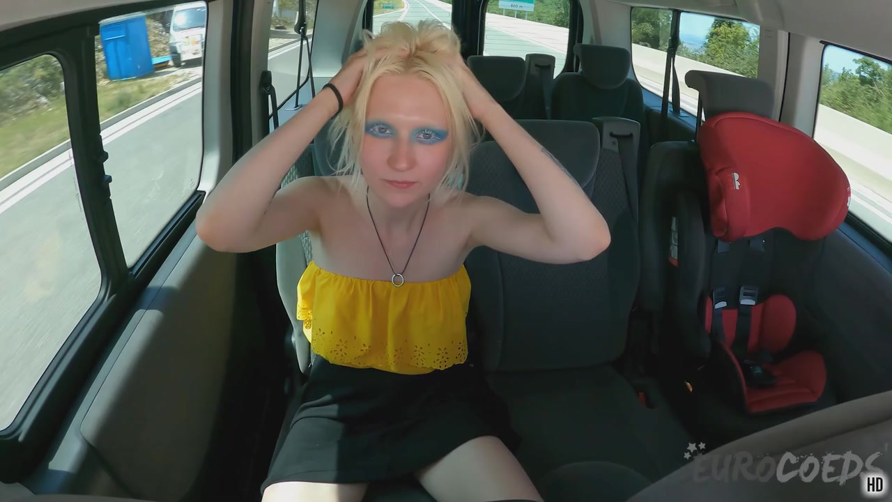 Driving Back To The Airport With Skinny Blonde Ingrida Masturbating In Moving Car While On Vacation