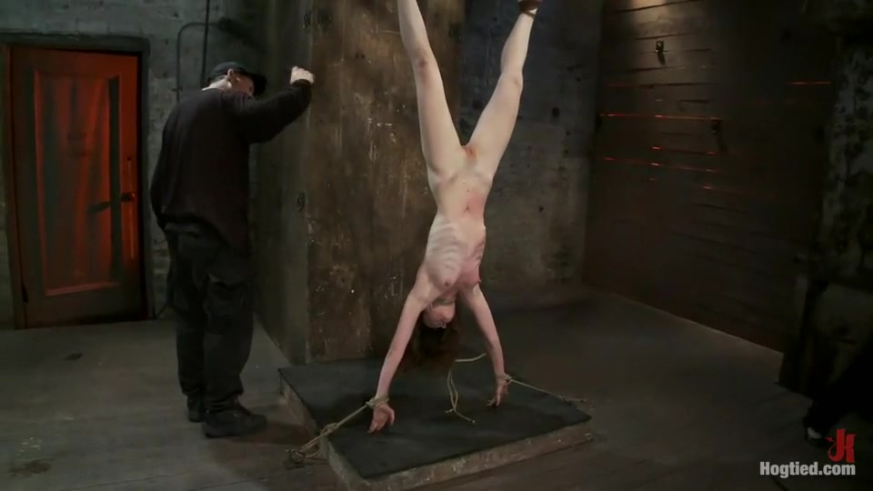 Girl next door put upside down, severely flogged & made to cumOn screen tying and real BDSM play