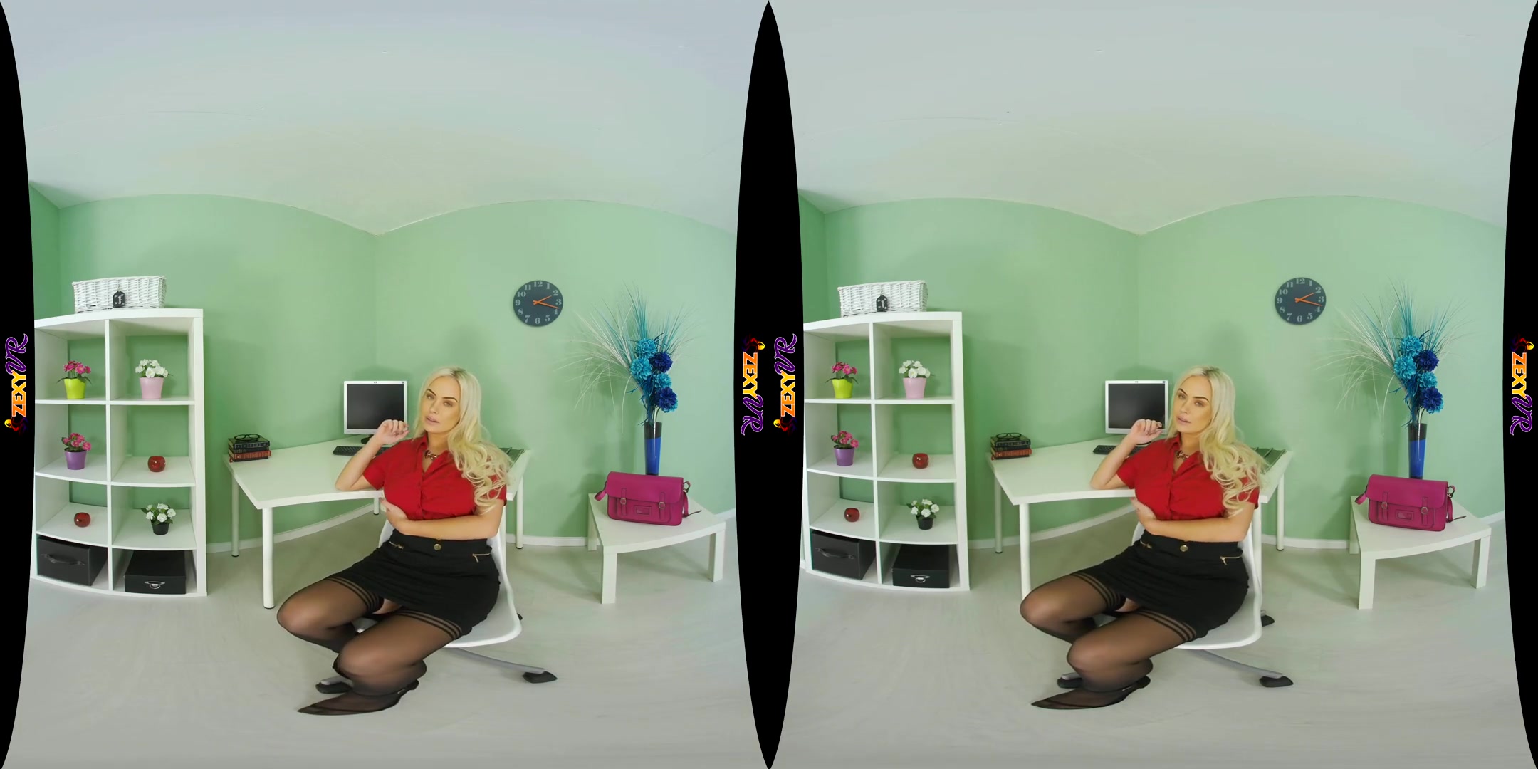 Workin' Hard - Busty Big Ass Office Stockings Striptease