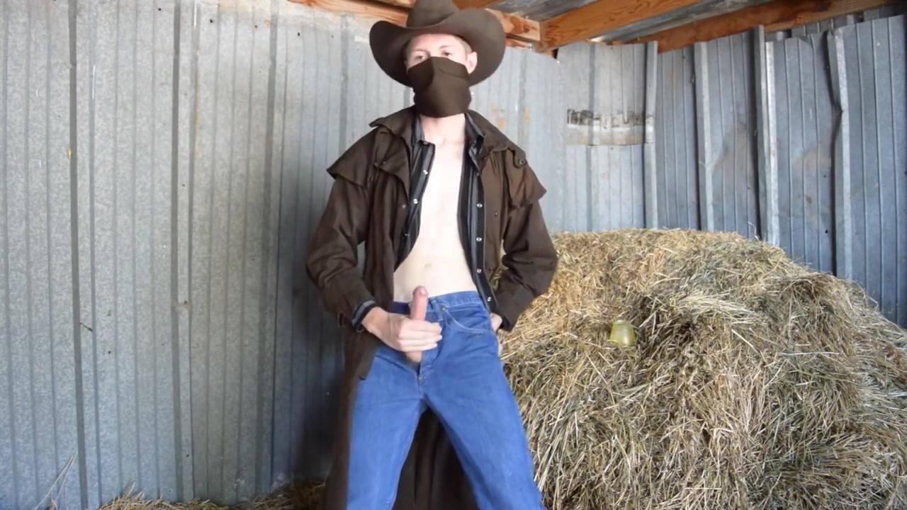 Hung Redneck Country Boy Cowboy Secretly Fucking In The Barn - Boots Trench Coat Hat
