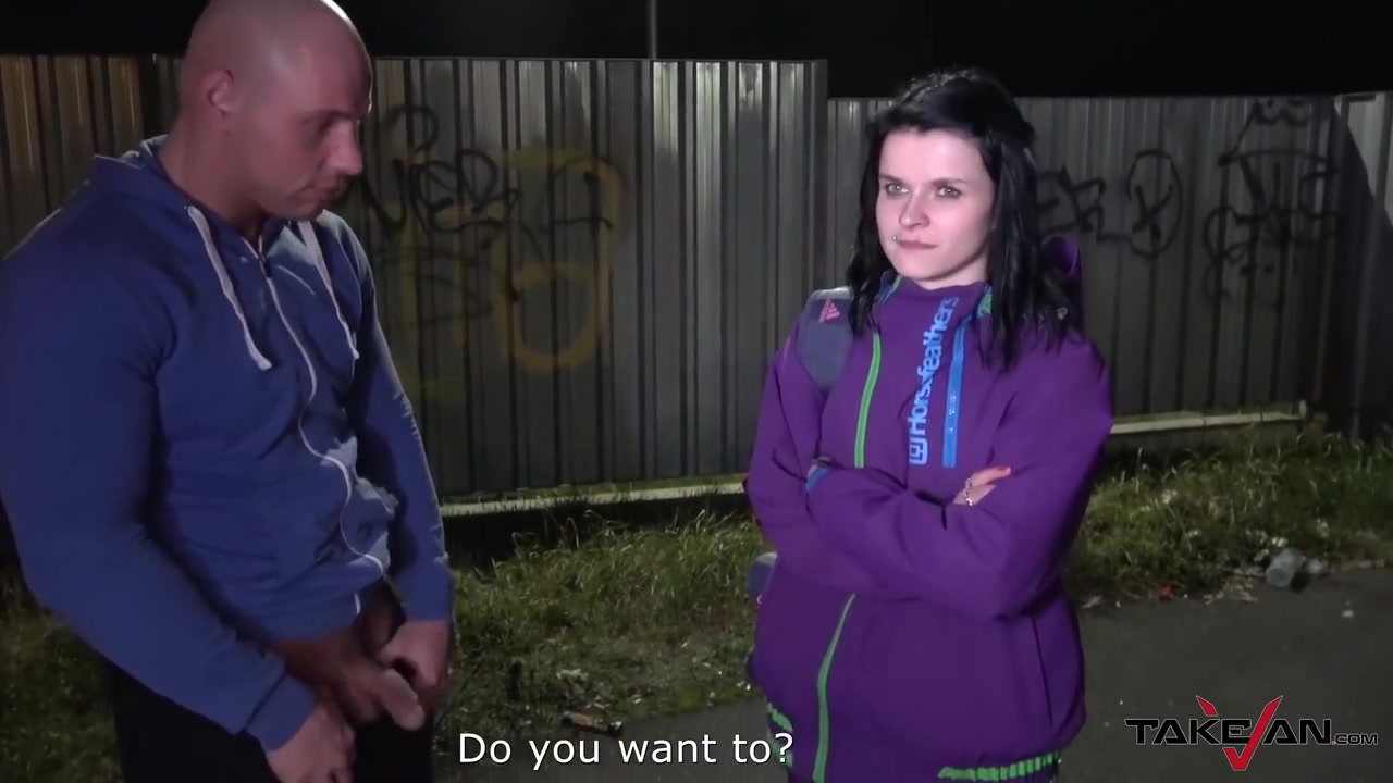 Skinny Tramp Is Shaking Her Small Tits On A Massive Dong In The Van With Leny Ewil
