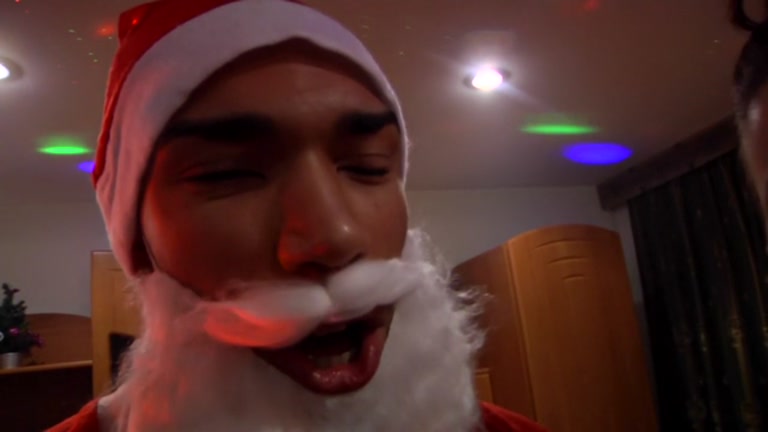 Santa claus fuck youthful female students 18+ at a party