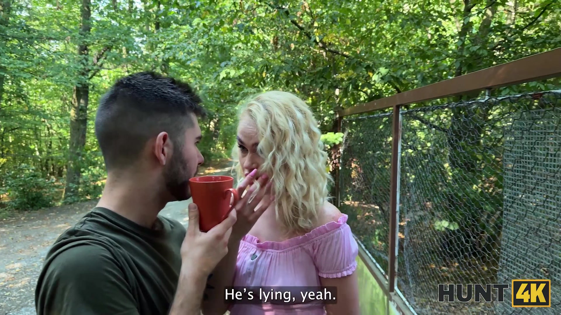 HUNT4K. Young blonde babe was moaning so hard while Hunter fucked her outdoors