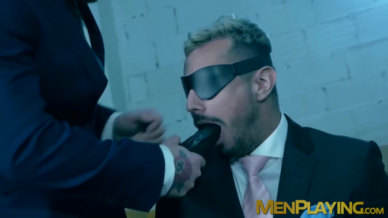 Manuel Scalco And Dani Rivera In Blindfolded Businessman Sucked Dildo And Fucked