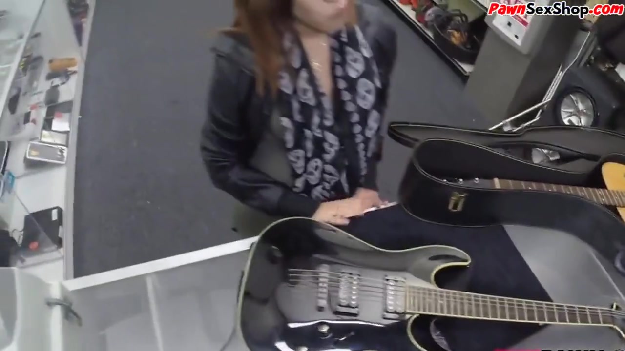 Guitar Customer Fucked And Facialized In Pawnshop Office
