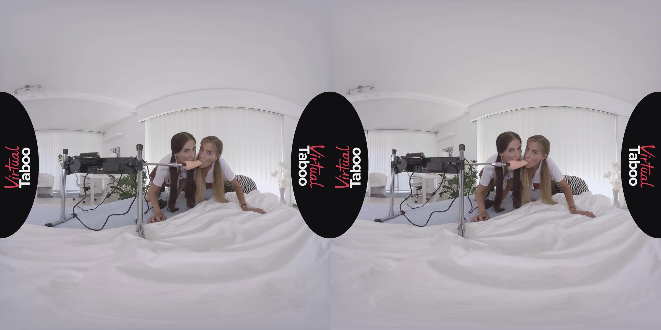 Eveline Dellai, Silvia Dellai VR Porn: Dellai Twins Try Fucking Machine - VirtualTaboo