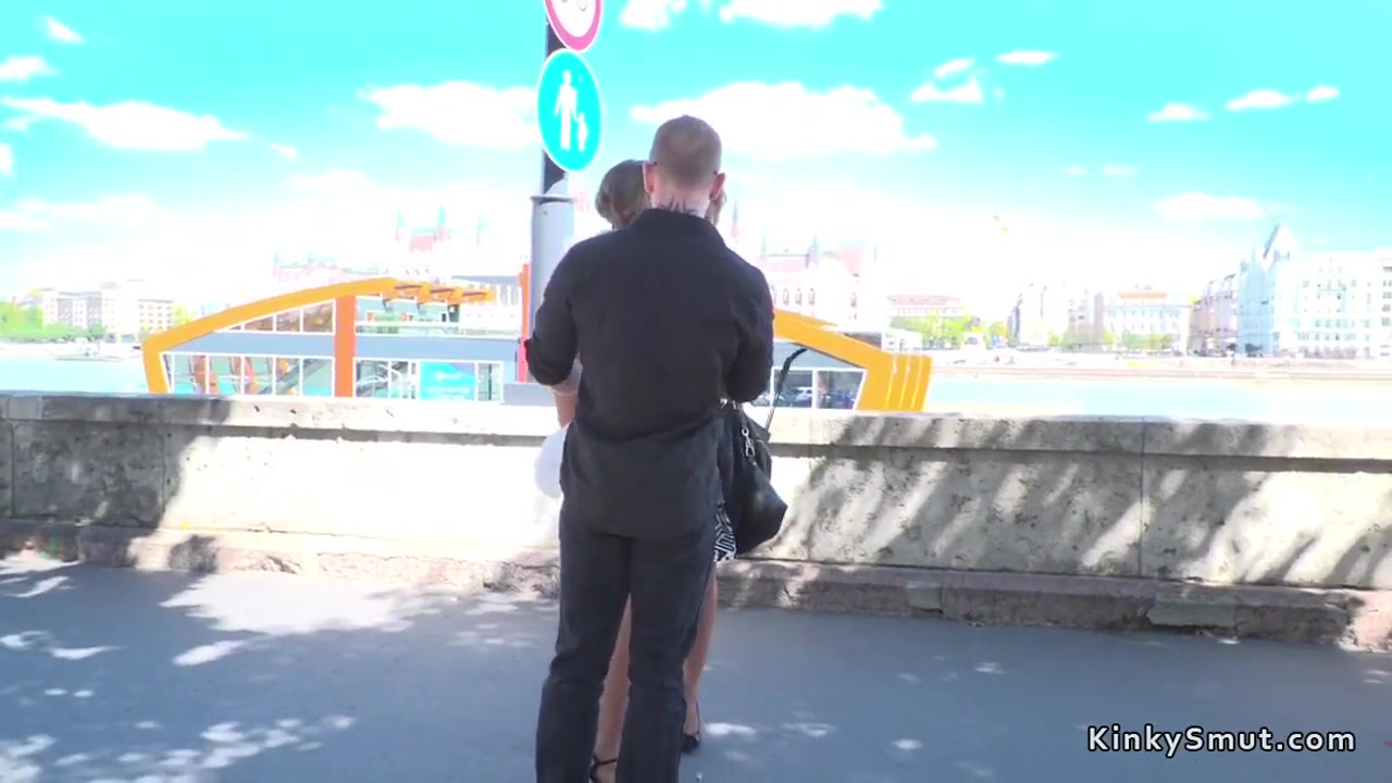 Gagged Bare Tits And Ass Blonde In Public