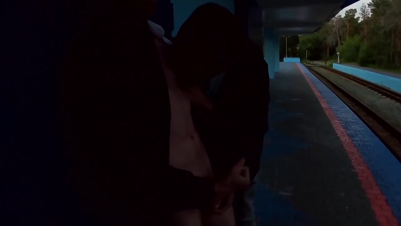 Blowjob And Masturbation At The Station