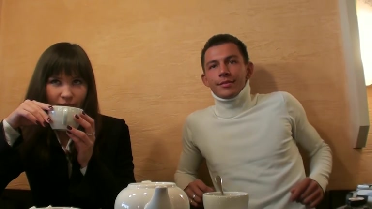 Naked for money and fucked in sushi bar