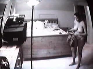 Amateur BBW dressing in black white homemade video