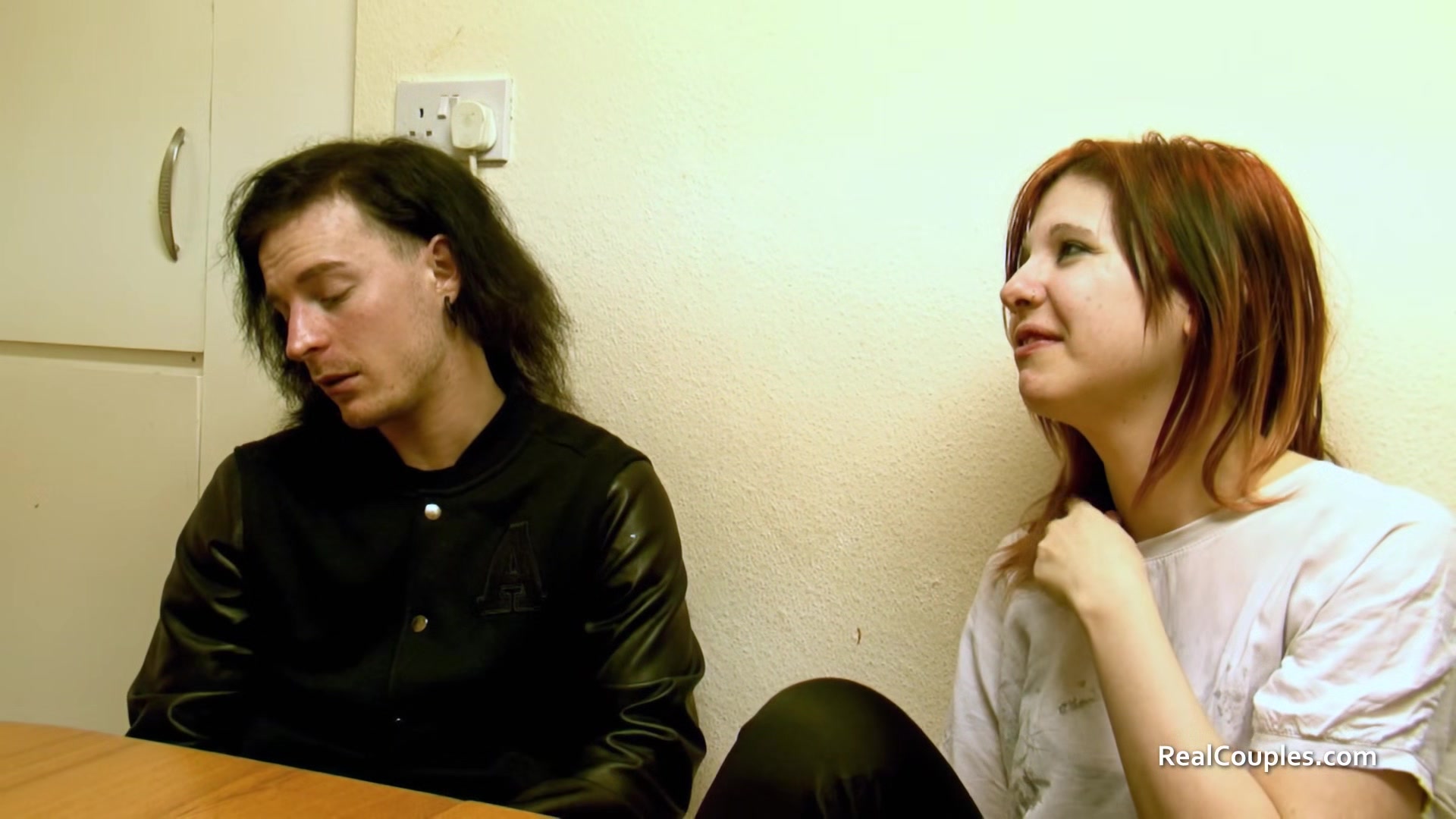 Couple talking before first time sex on camera