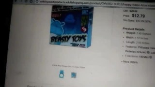 Happy Hippo Blue Vibrating Cock Ring
