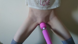 she cums so hard she can barely stand  loud intense orgasm