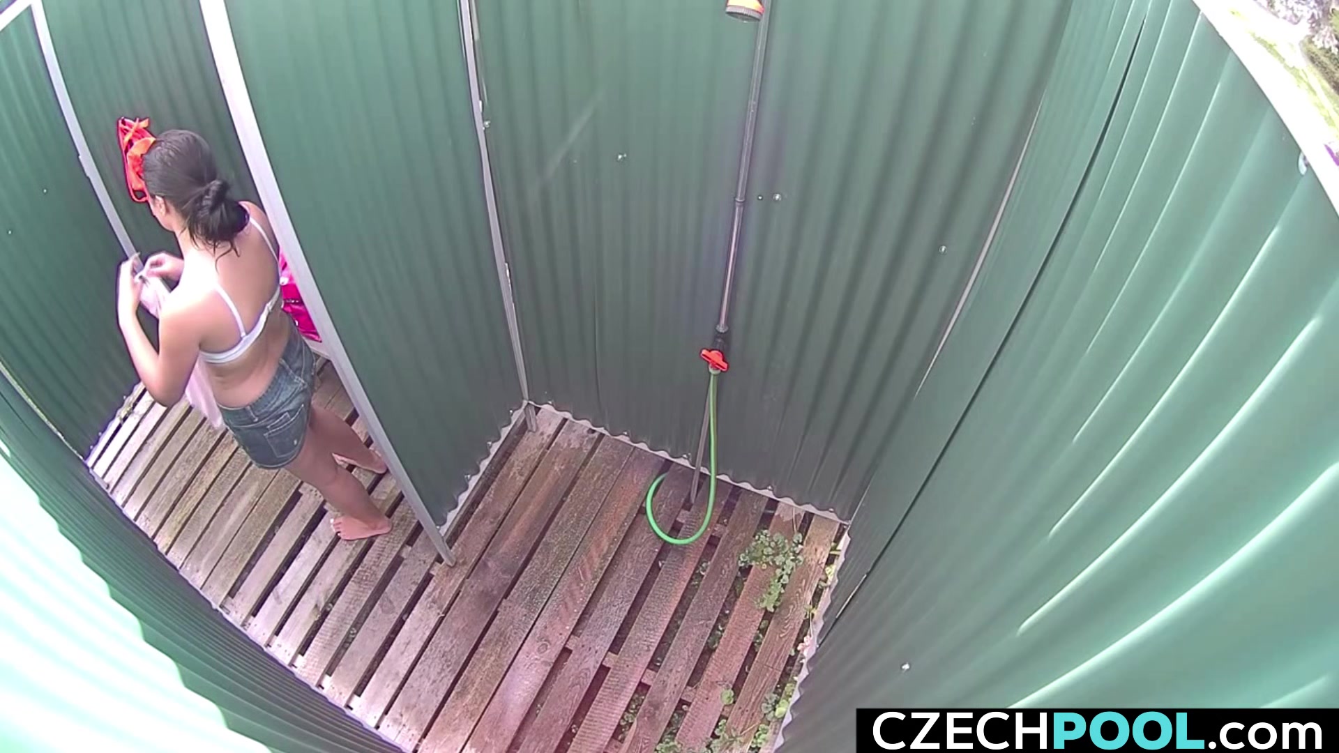 Young Step mother Naked Showering in Public