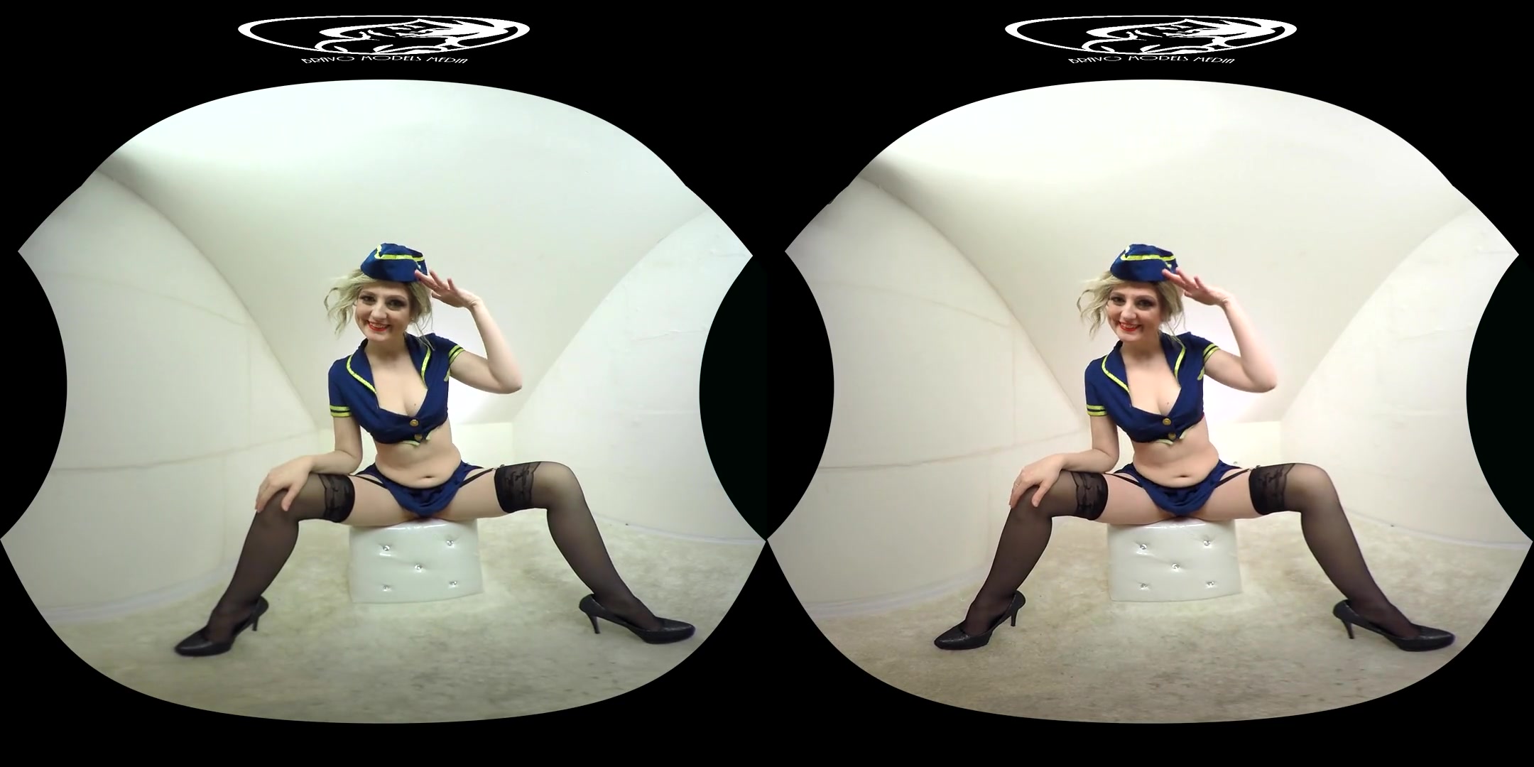 Lena Art Naughty Flight Attendant - Blonde Cosplay Toying