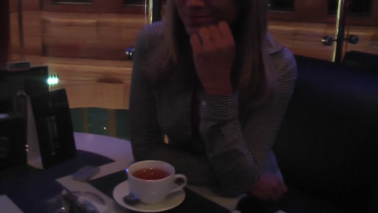 Sexy blondie goes for crazy sex in public restroom