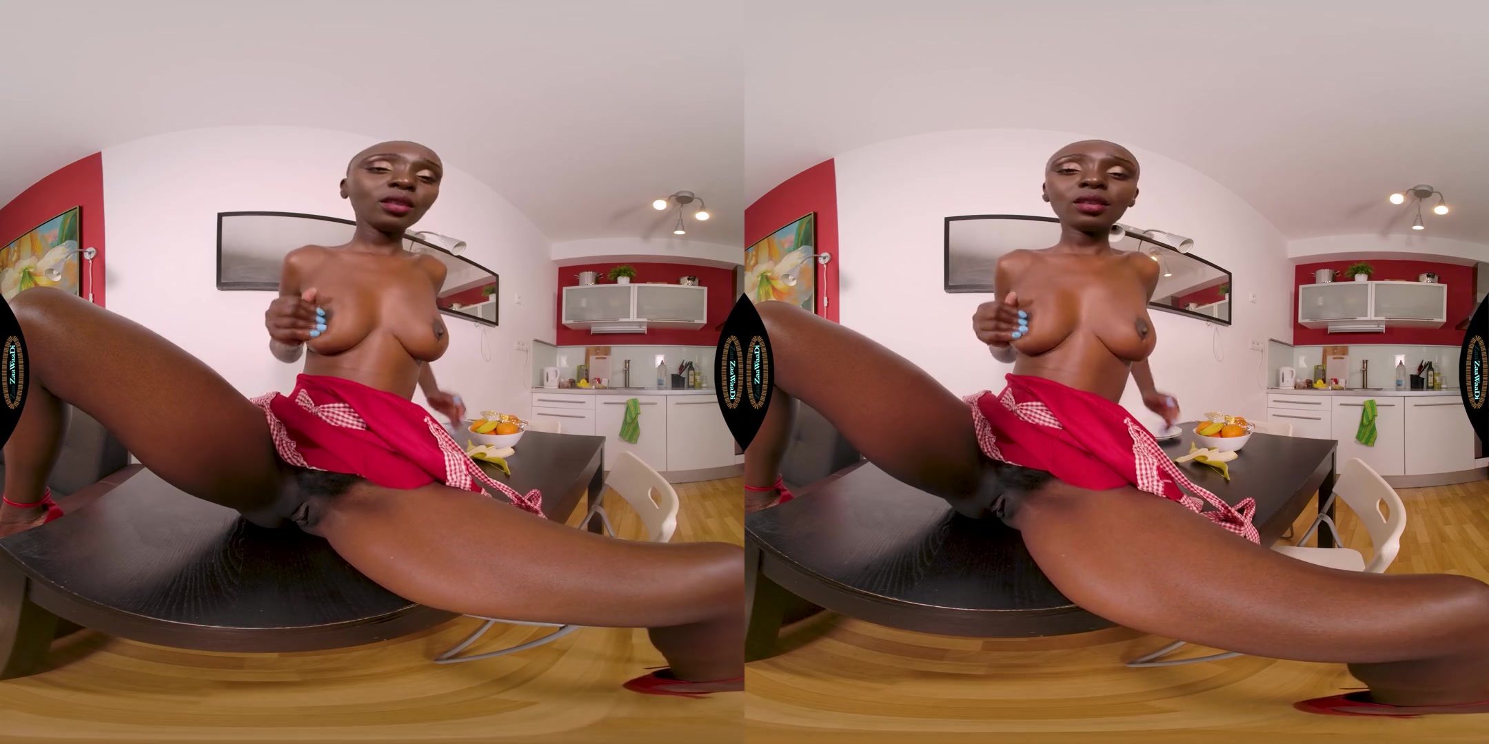 Zaawaadi Is Nasty In The Kitchen - Ebony Babe with Big Tits Solo