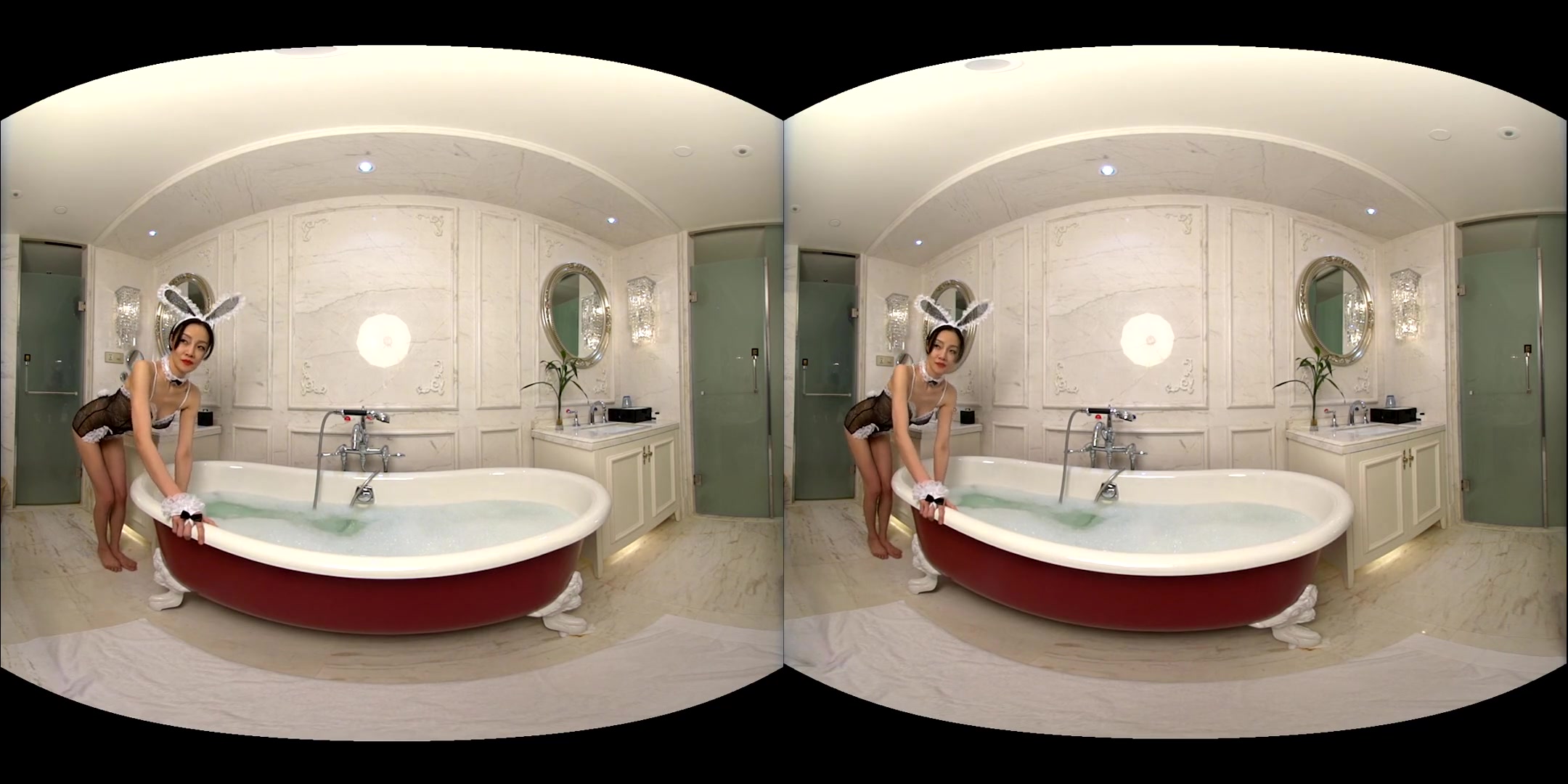 Linda Bennet in Bathroom Play with Sexy Rabbit Cosplay - OlipsVR