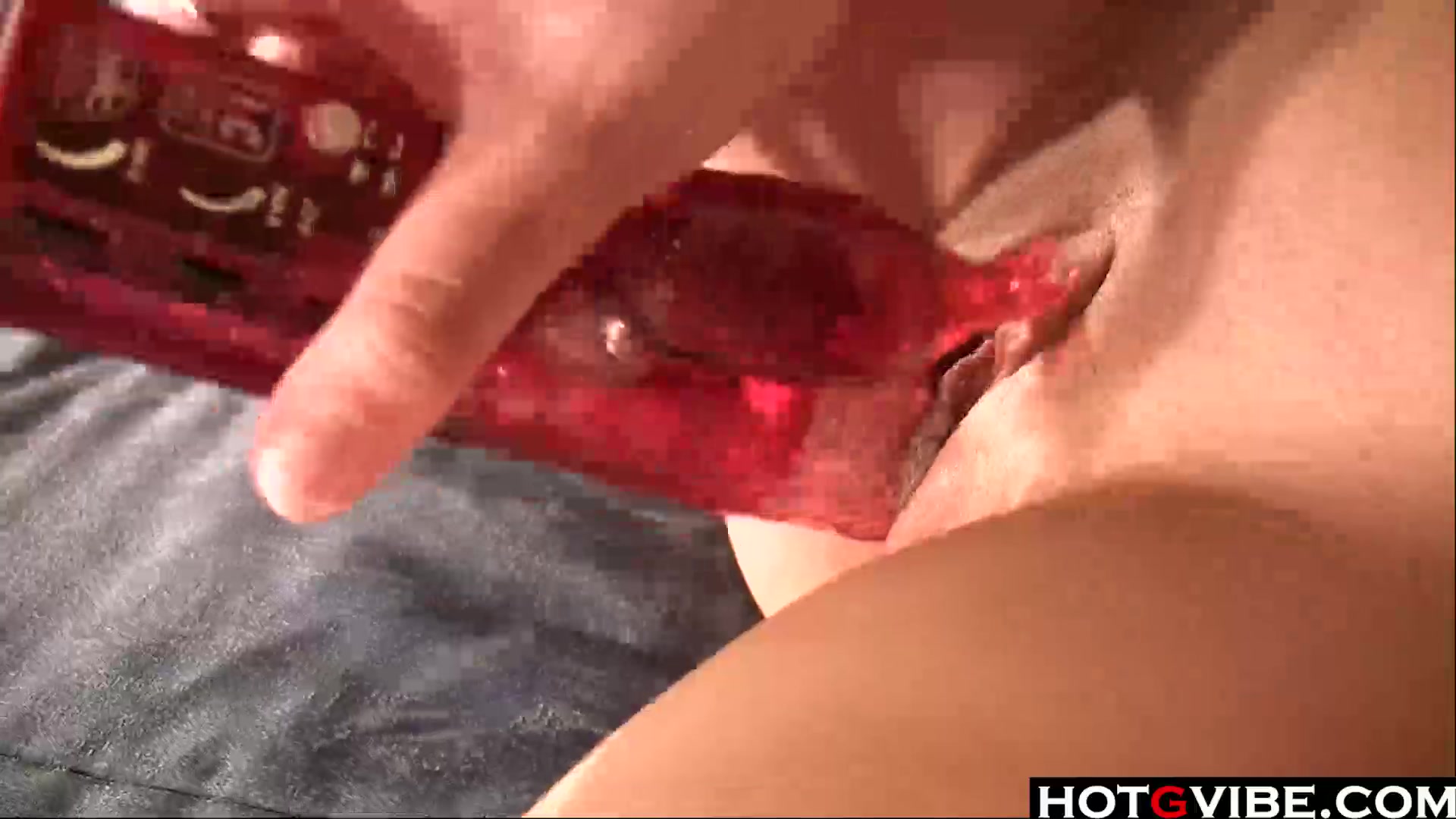 Sexy redhead pussy toying