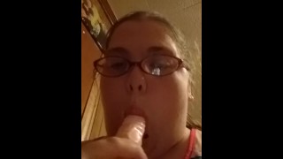 Me sucking a 8 inch dildo