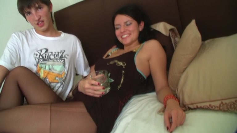 Real college three-some for sassy nylons angel
