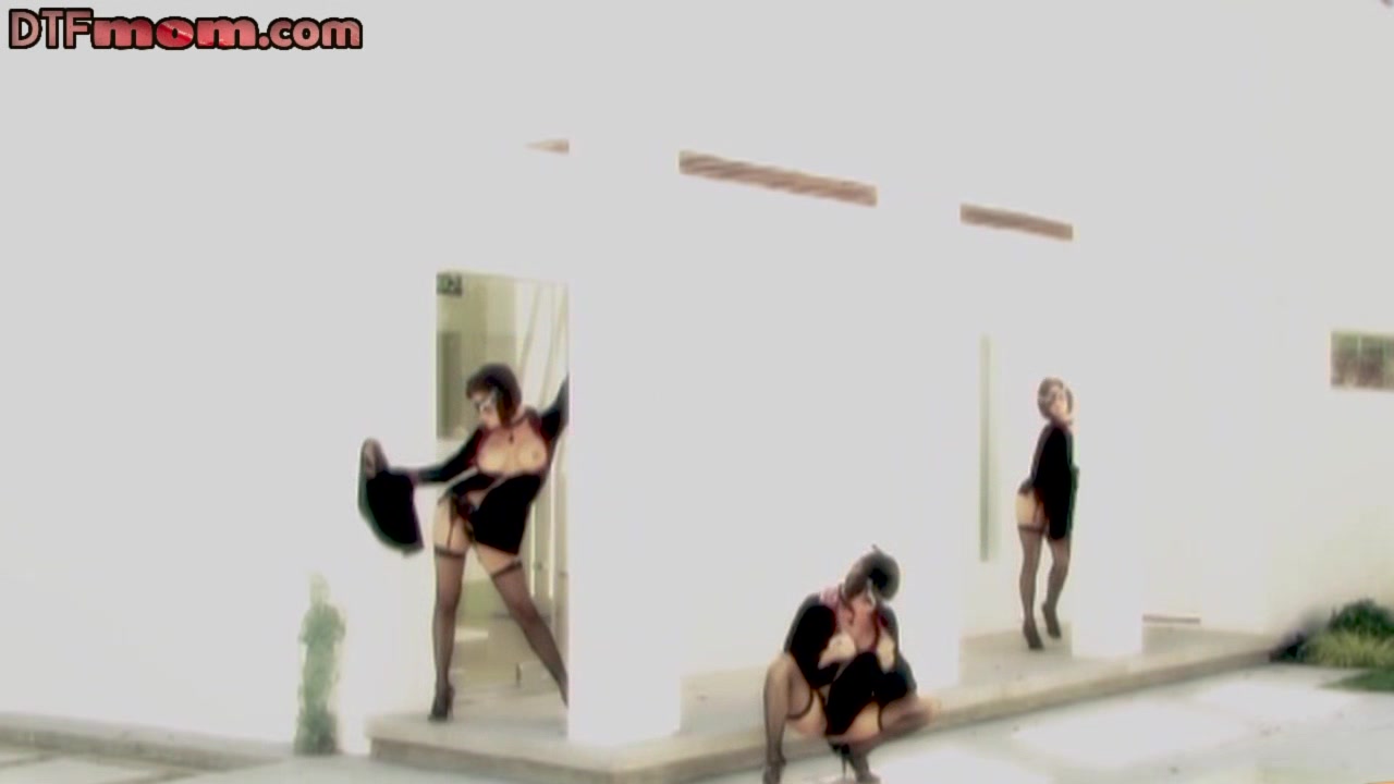 Bigboob MILFs in stockings threeway nailed in ***gystyle