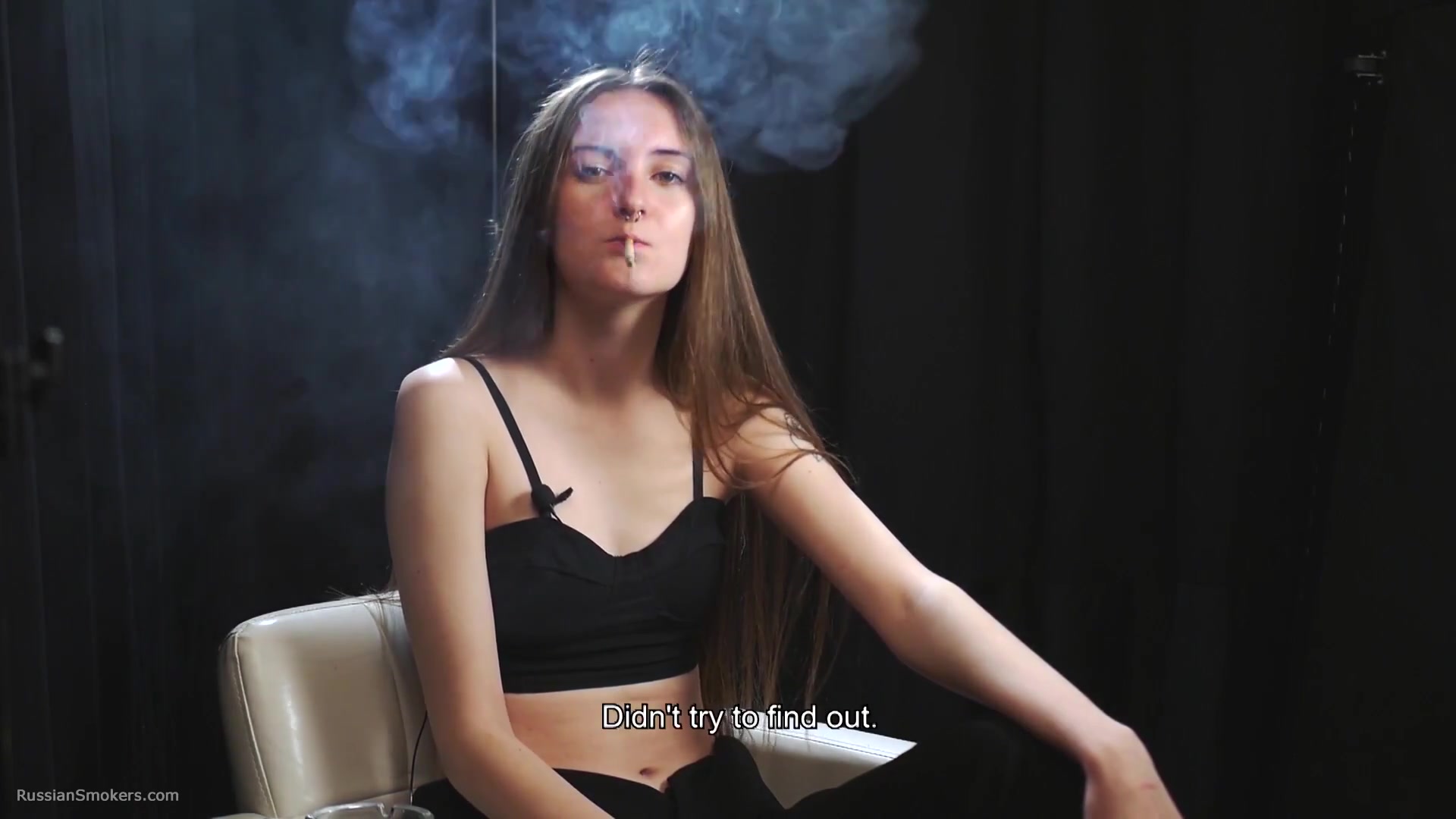 18 Y.O. Margarita Is Smoking Two 120mm Cigarettes And Givving An Interview About Smoking