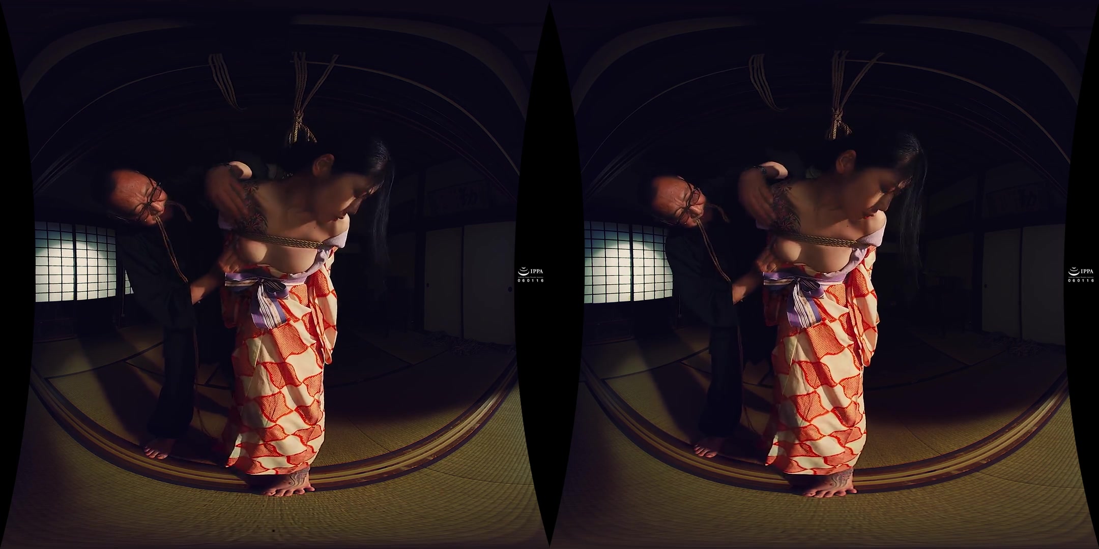 Bondage VR: Binding Her Thighs and Legs; Traditional Japanese Rope Bondage Shibari 3D VR