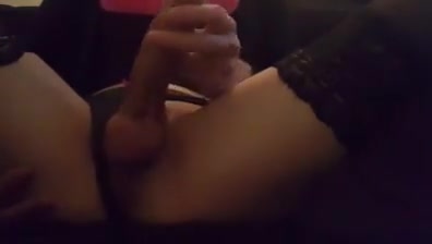 Horny crossdress stroking and some little dildoplay