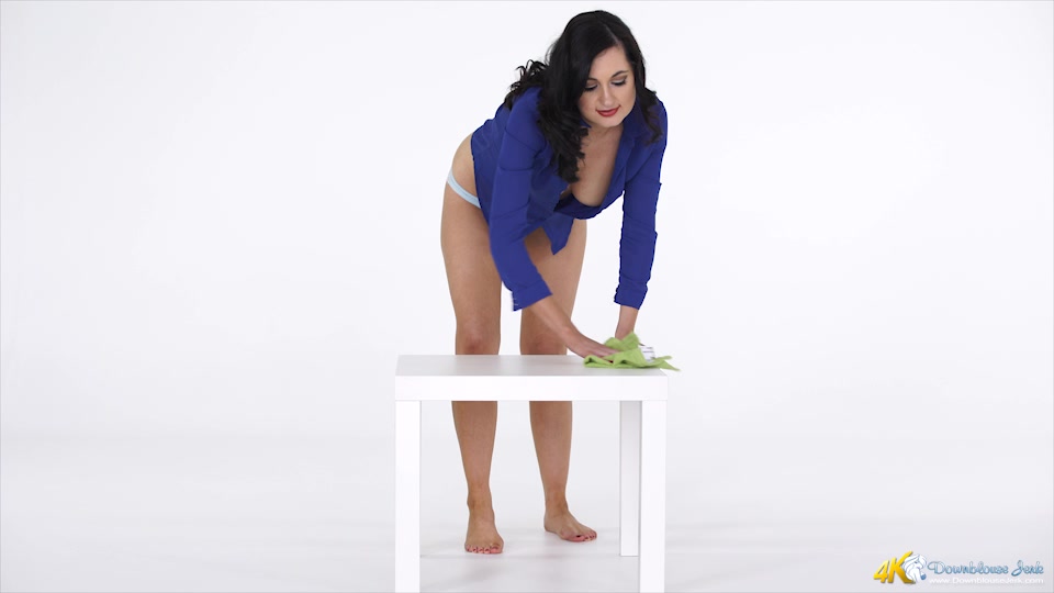 Cleaning Cleavage - DownblouseJerk