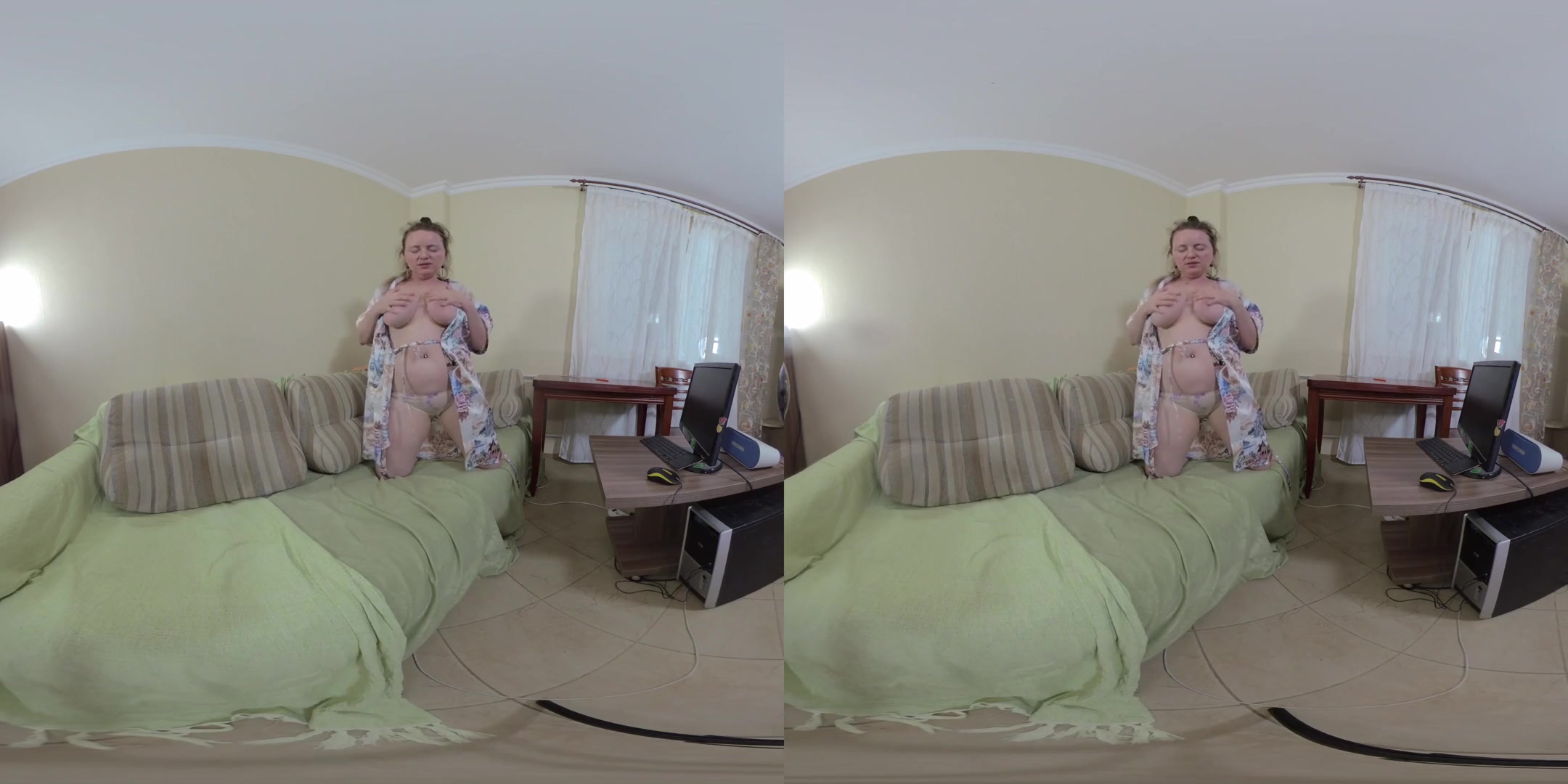 Big Tits Milf Eva White Home Alone at Night - Big Tits Amateur BBW