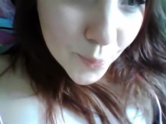 Cute brunette honey and her dildo