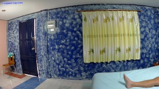 stepdaughter caught masturbating & helped him cum