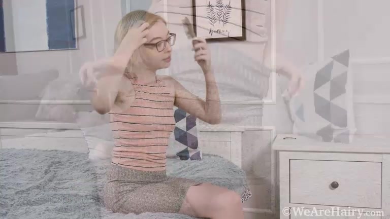 Abby comes home to masturbate in bed with a toy - WeAreHairy