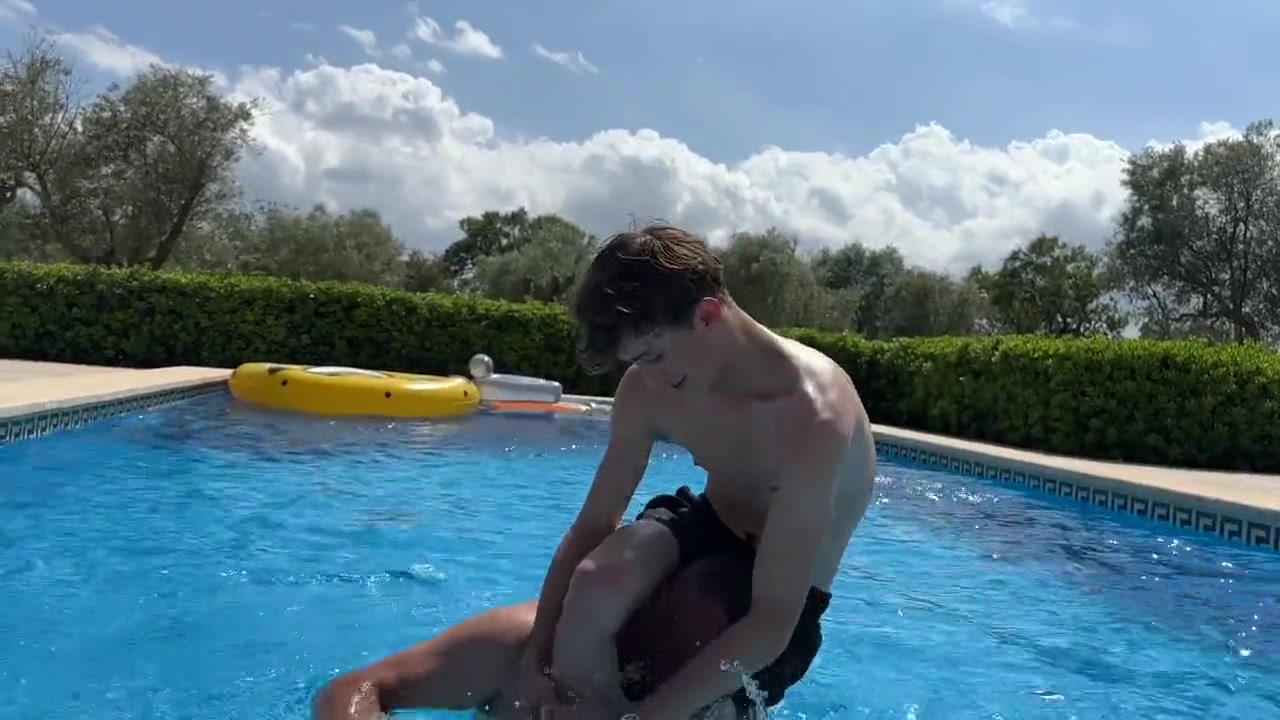 poolside piggyback master feet licking