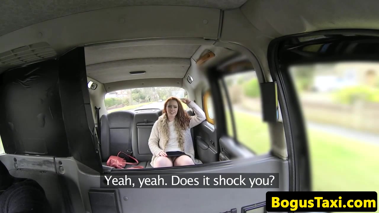 Ginger brit sprayed with cabbies cum