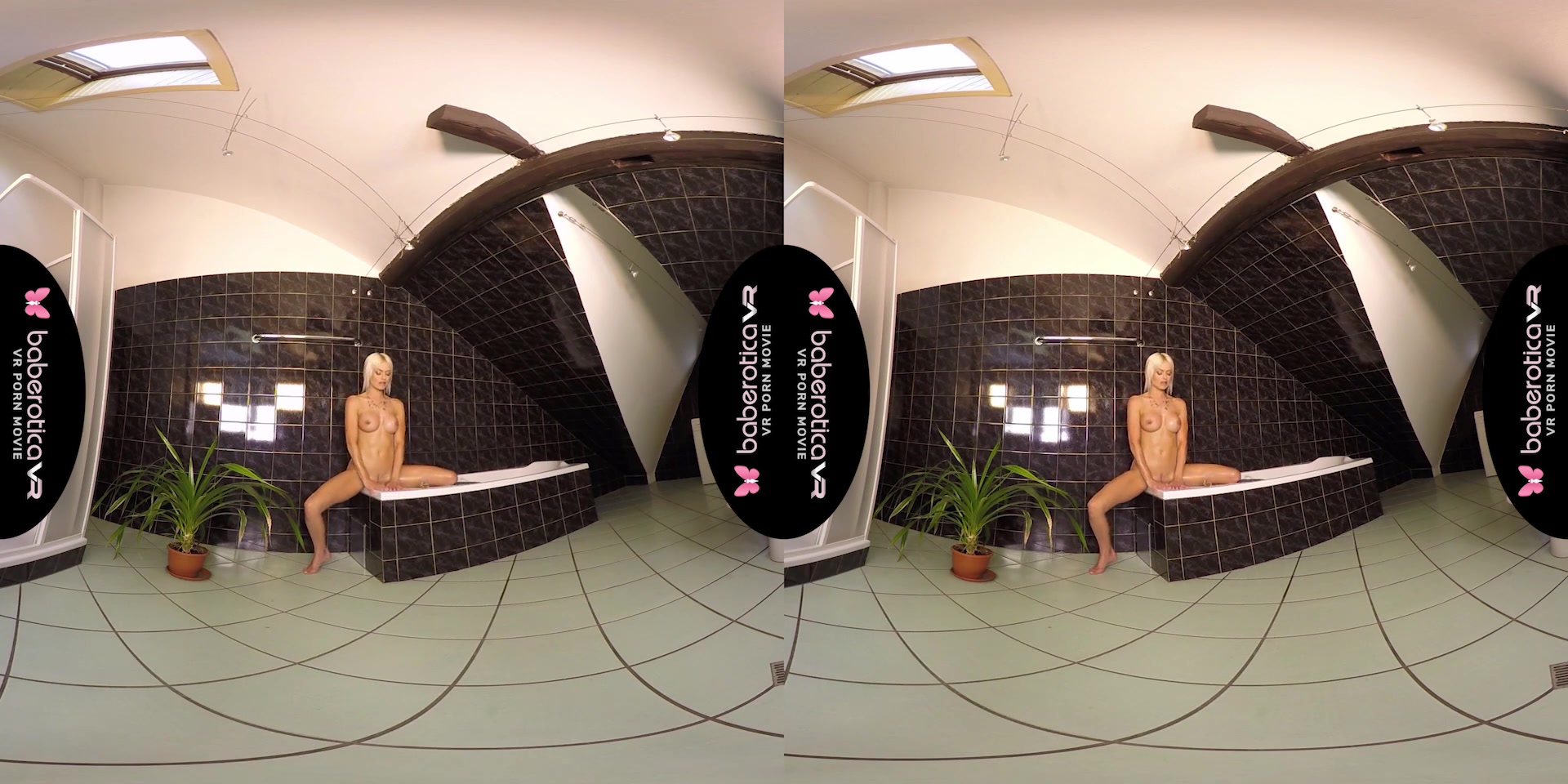Lena Love in the bath naked with her fingers buried in her pink pussy - BaberoticaVR