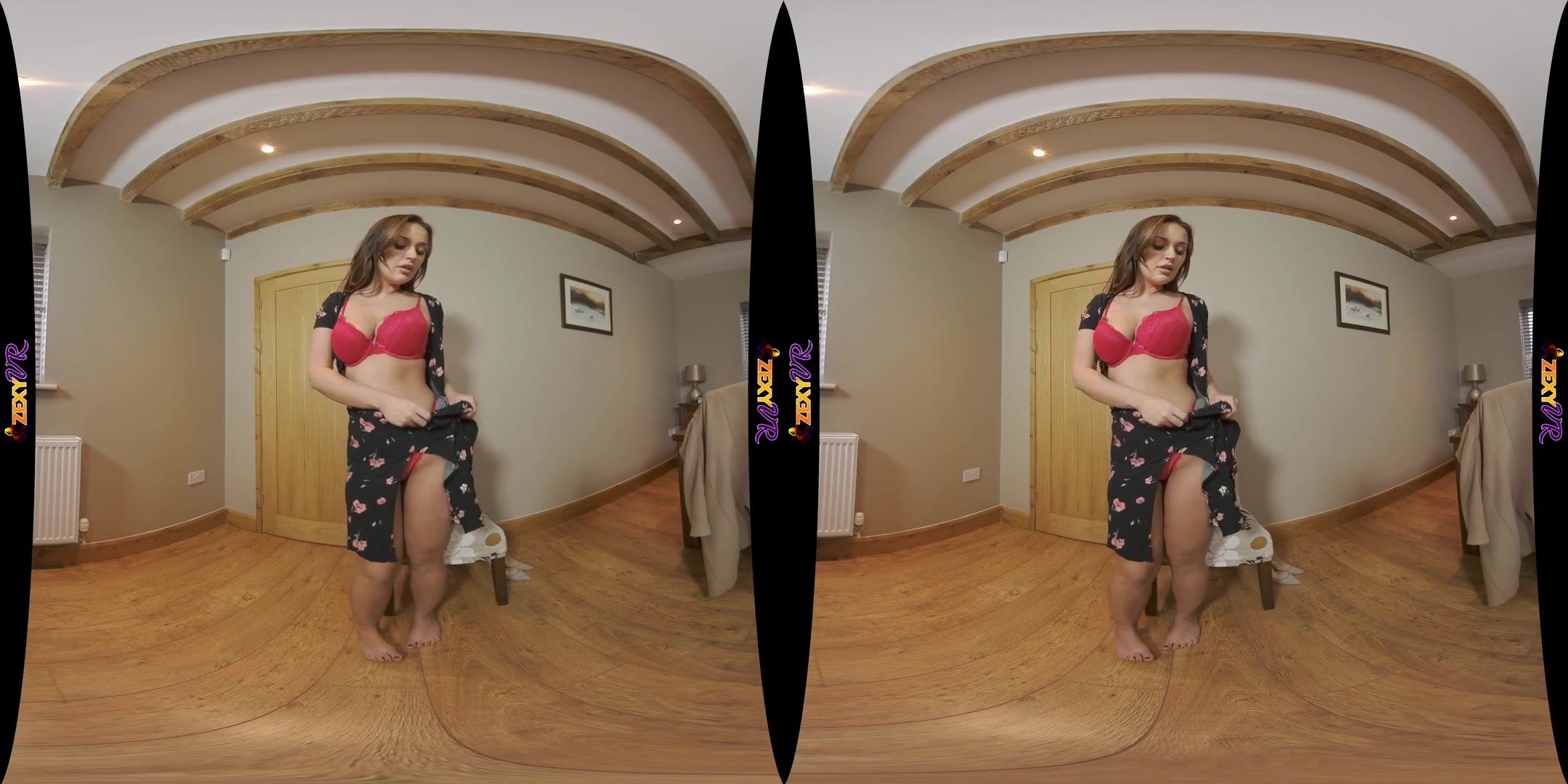 Hometime Treat - Busty Girl with a Foot Fetish Stripping