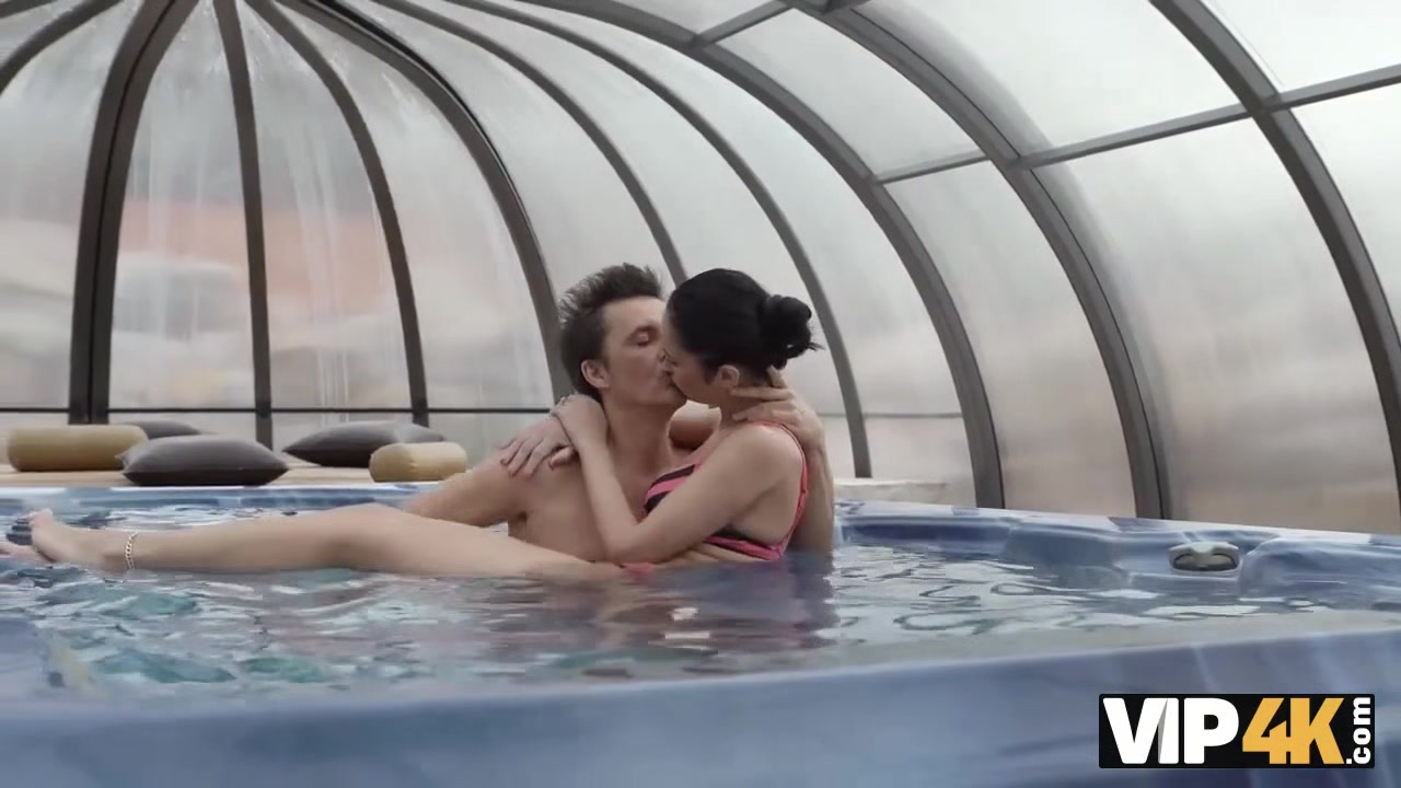 VIP4K. Older lover invites gentle girl to his house with jacuzzi