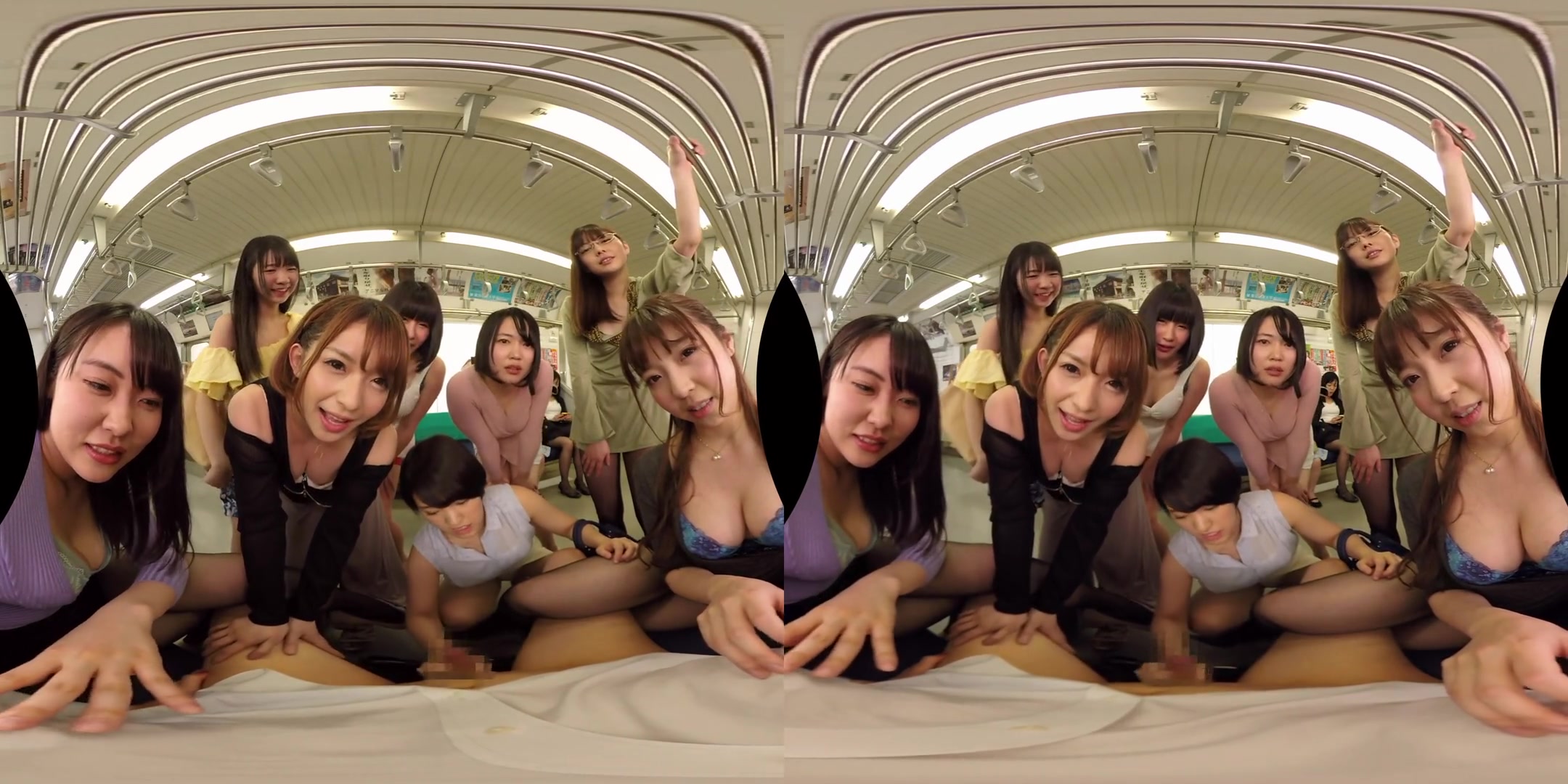 You Accidentally Boarded the Ladies-Only Train Car; Reverse Gangbang CFNM with Japanese Babes