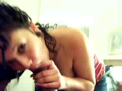 Wavy-haired Latina gives nice blowjob in the POV clip