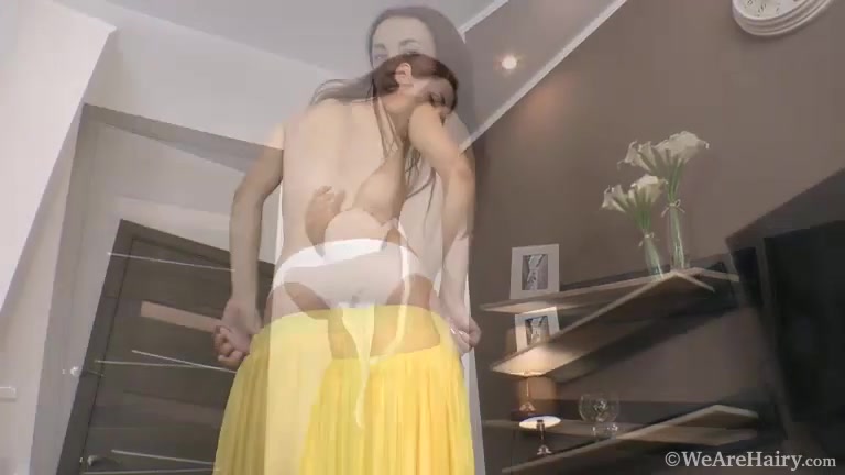 A sexy Alessia strips naked and enjoys her body - Compilation - WeAreHairy