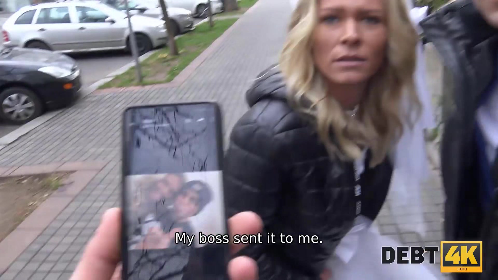 DEBT4k. Blond bride dragged into sex with loan shark near her groom