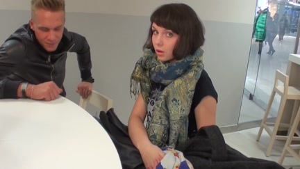 Appealing beauty does fellatio in the throne room
